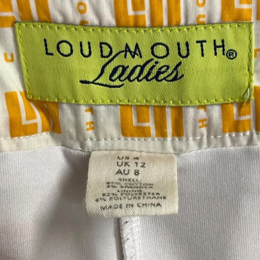 LOUDMOUTH 4 Orange‎ and White Argyle Women's Classic Skirt/Skort Golf Vacation
